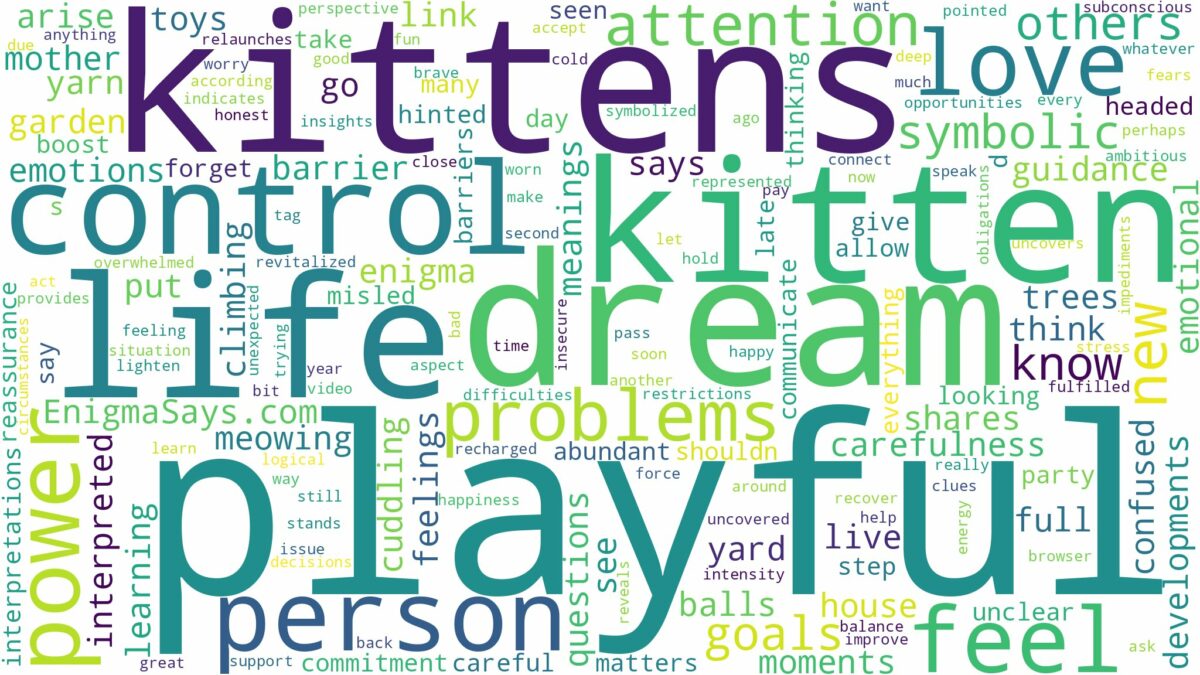 dream about playful kitten and related dreams with their meanings in a word cloud