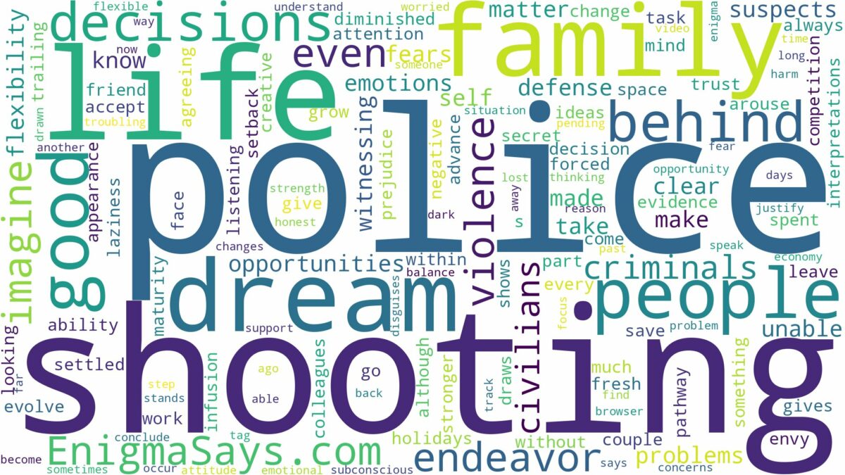 dreaming about police shooting people and related dreams with their meanings in a word cloud