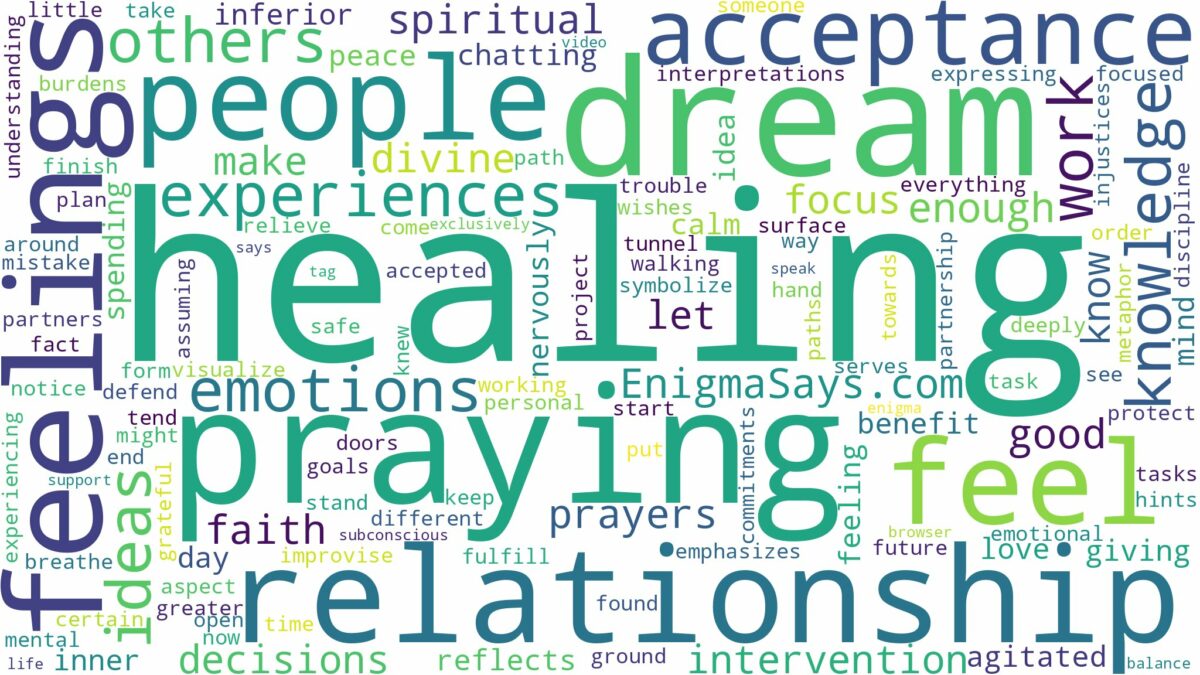 dreaming of praying and healing people and related dreams with their meanings in a word cloud