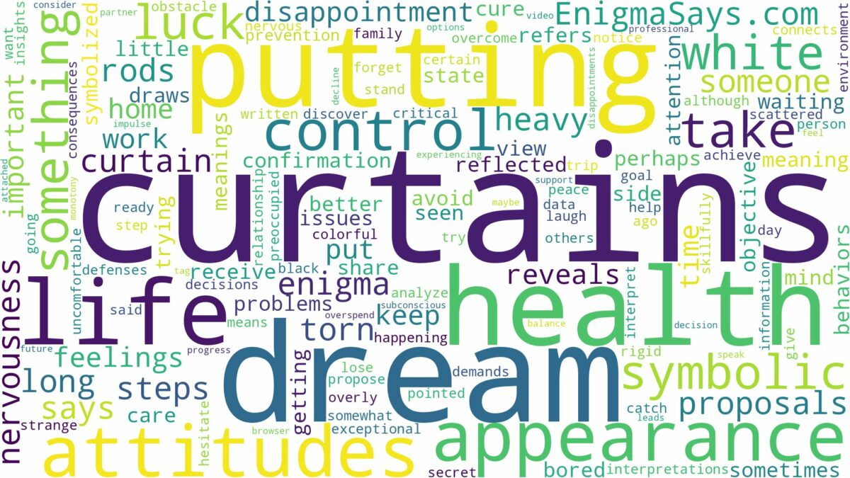 dream of putting up curtains and related dreams with their meanings in a word cloud