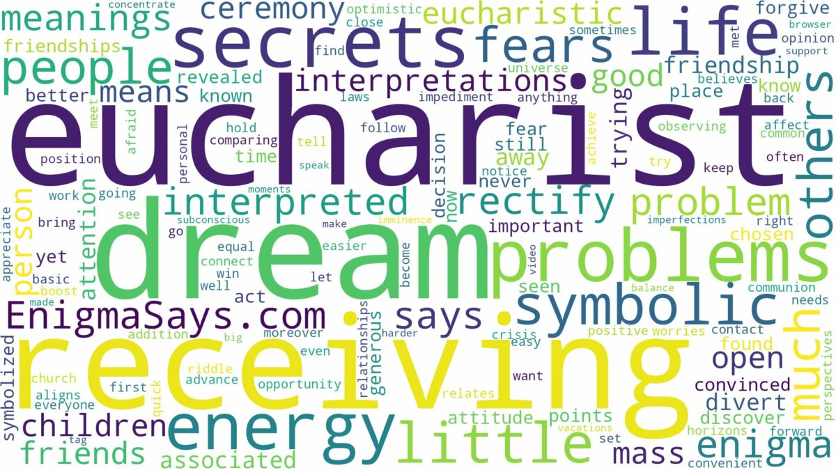 dream of receiving the eucharist and related dreams with their meanings in a word cloud