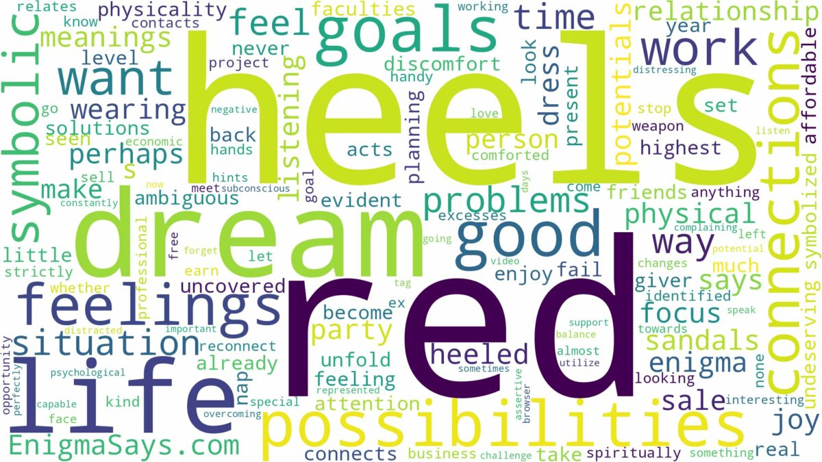 dream about red heels and related dreams with their meanings in a word cloud