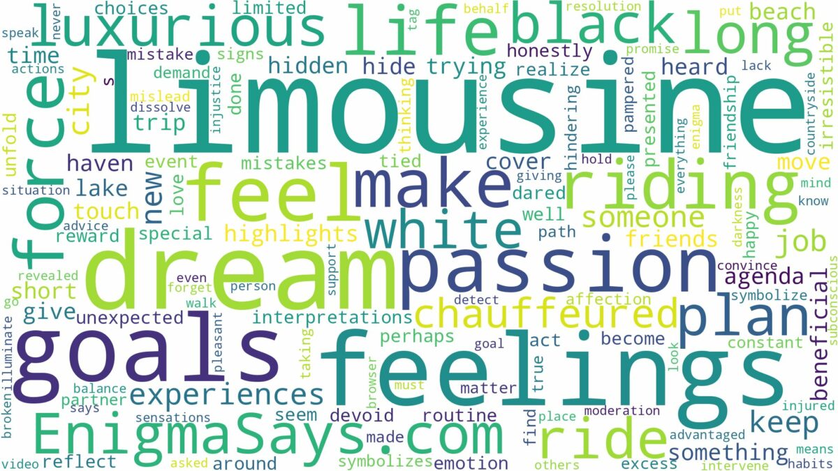 dream of riding in a limousine and related dreams with their meanings in a word cloud