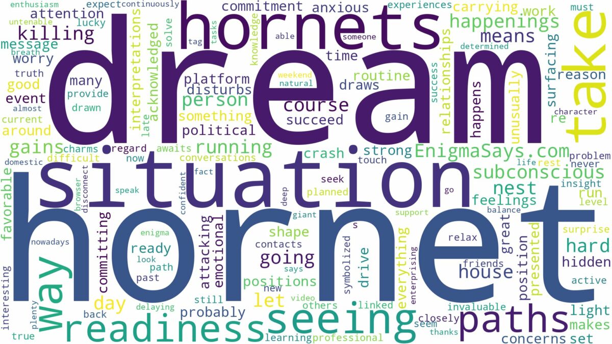 dream of seeing a hornet and related dreams with their meanings in a word cloud