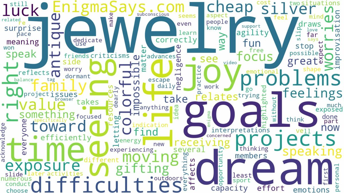 dreaming of seeing a lot of jewelry and related dreams with their meanings in a word cloud