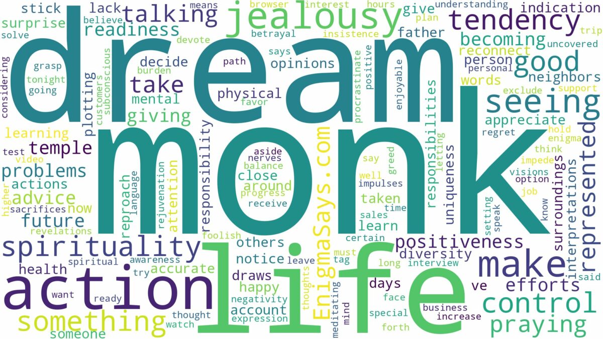 dream of seeing a monk and related dreams with their meanings in a word cloud