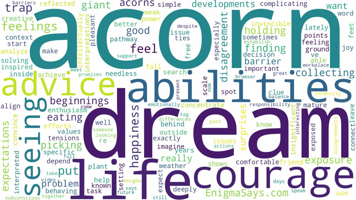 dream of seeing acorn and related dreams with their meanings in a word cloud