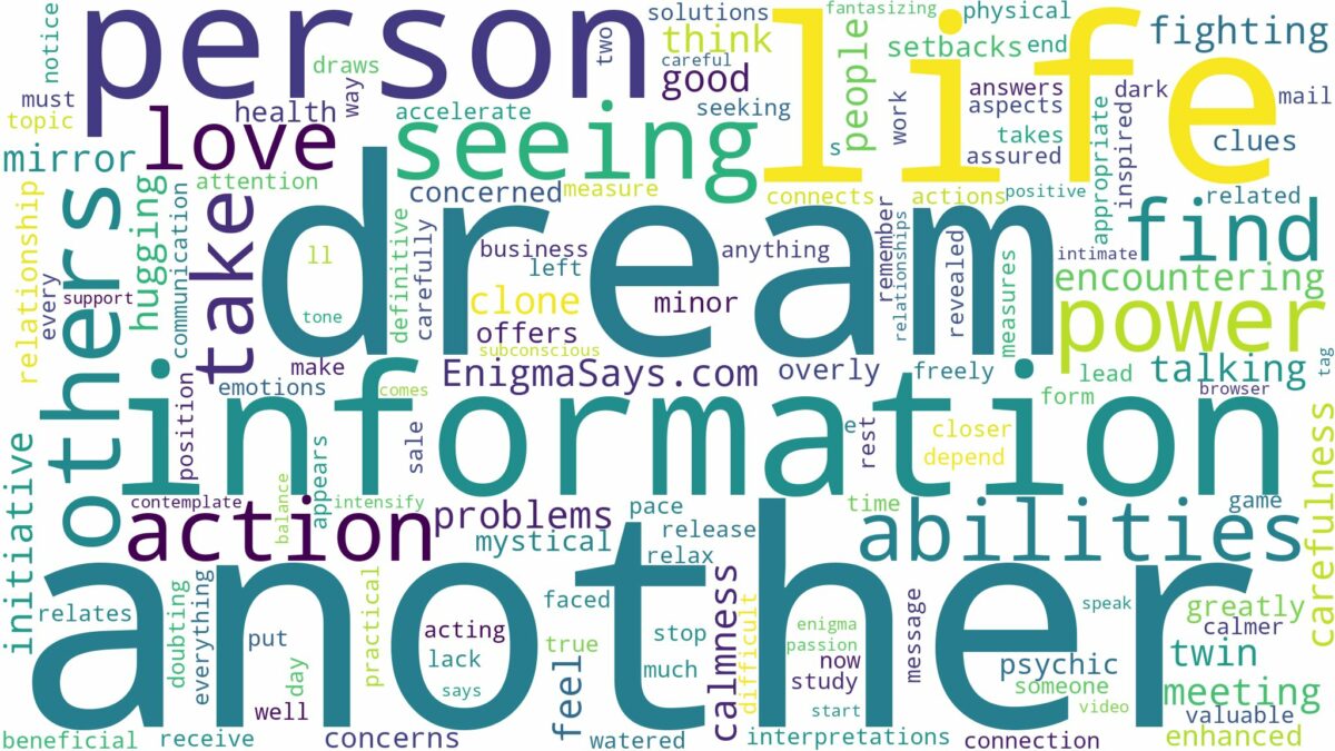 dream of seeing another you and related dreams with their meanings in a word cloud