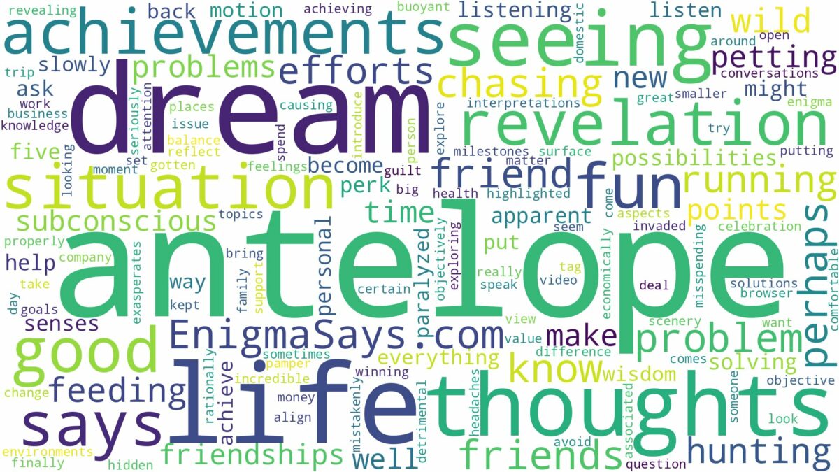 dream of seeing antelope and related dreams with their meanings in a word cloud