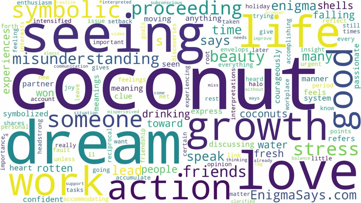 dream of seeing coconut and related dreams with their meanings in a word cloud