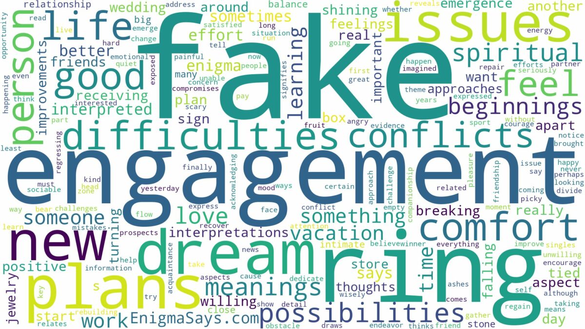 dreaming about fake engagement ring and related dreams with their meanings in a word cloud