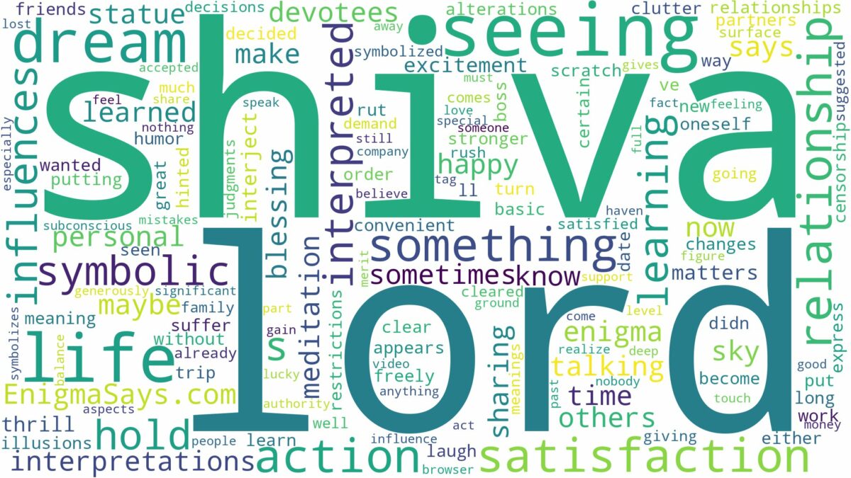 dreaming of seeing lord shiva and related dreams with their meanings in a word cloud