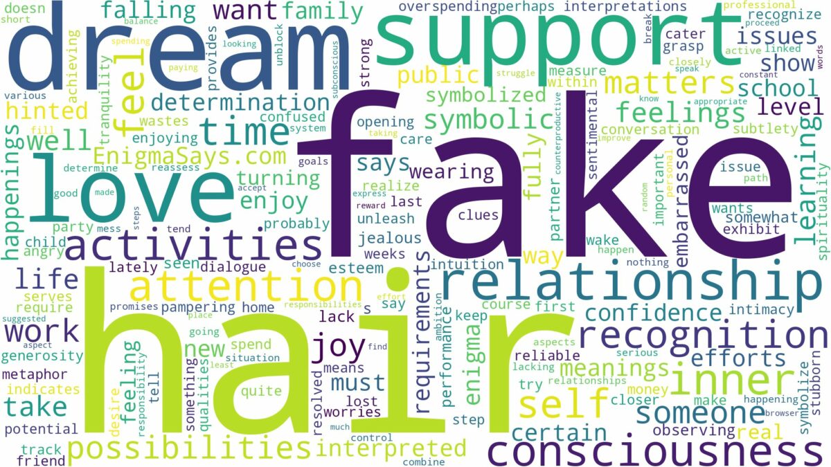 dream about fake hair and related dreams with their meanings in a word cloud