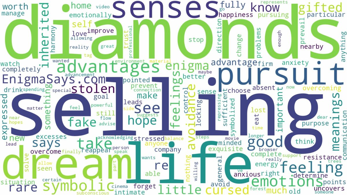 dream of selling diamonds and related dreams with their meanings in a word cloud