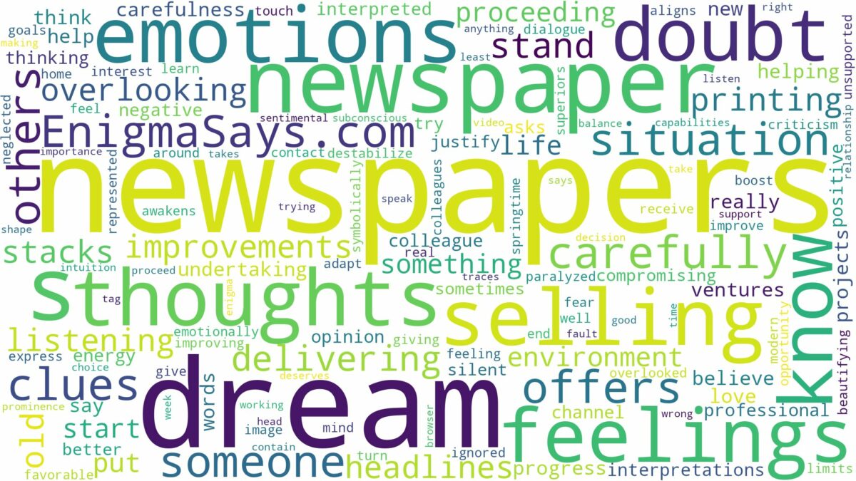 dream of selling newspapers and related dreams with their meanings in a word cloud