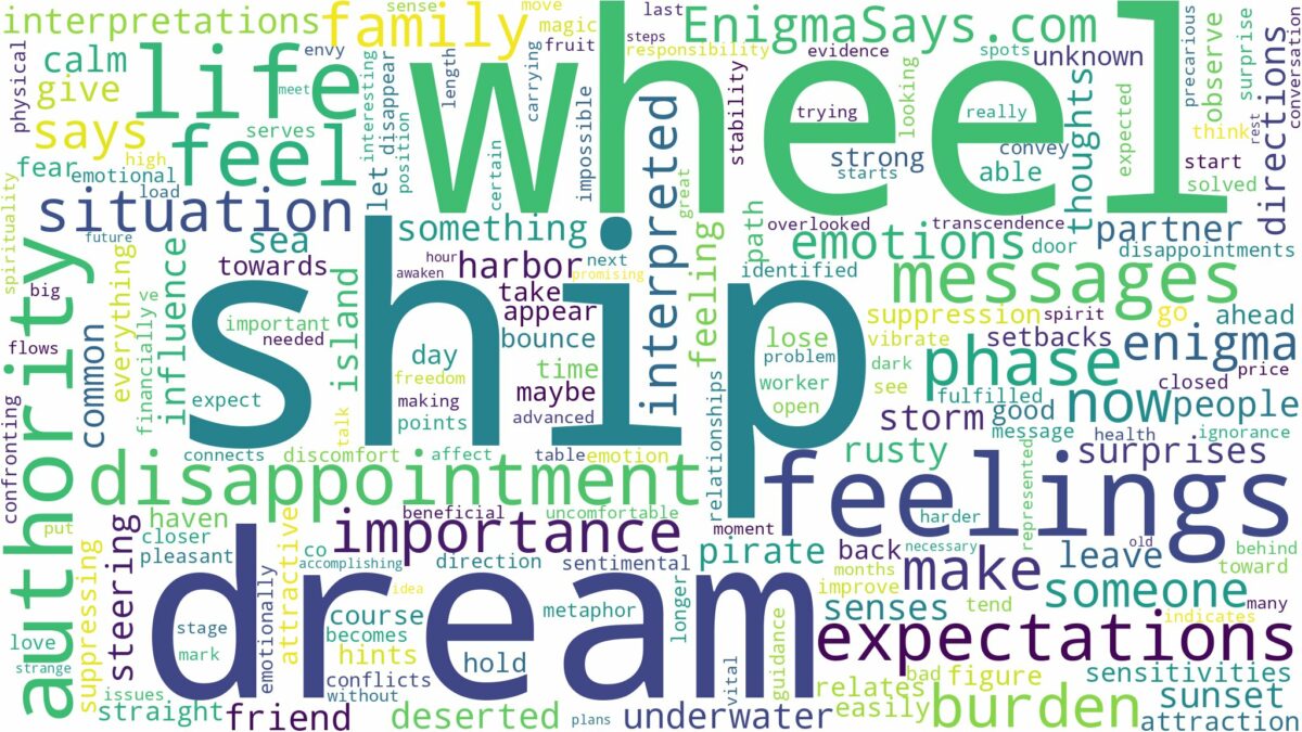 dream about ship wheel and related dreams with their meanings in a word cloud