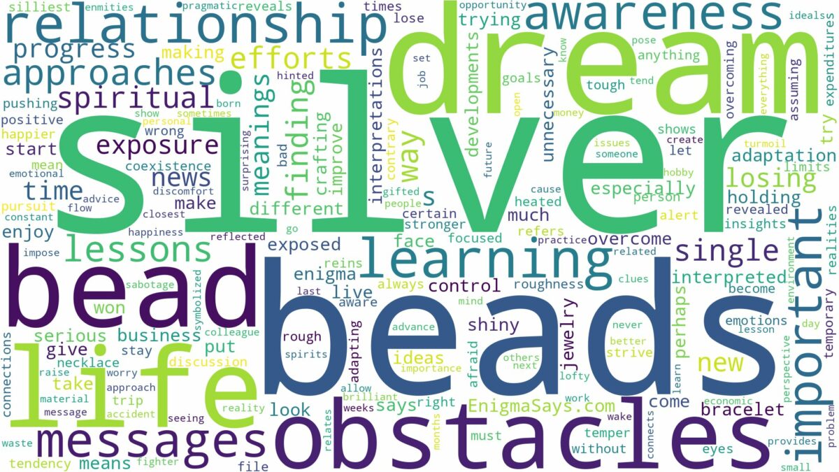 dream about silver beads and related dreams with their meanings in a word cloud