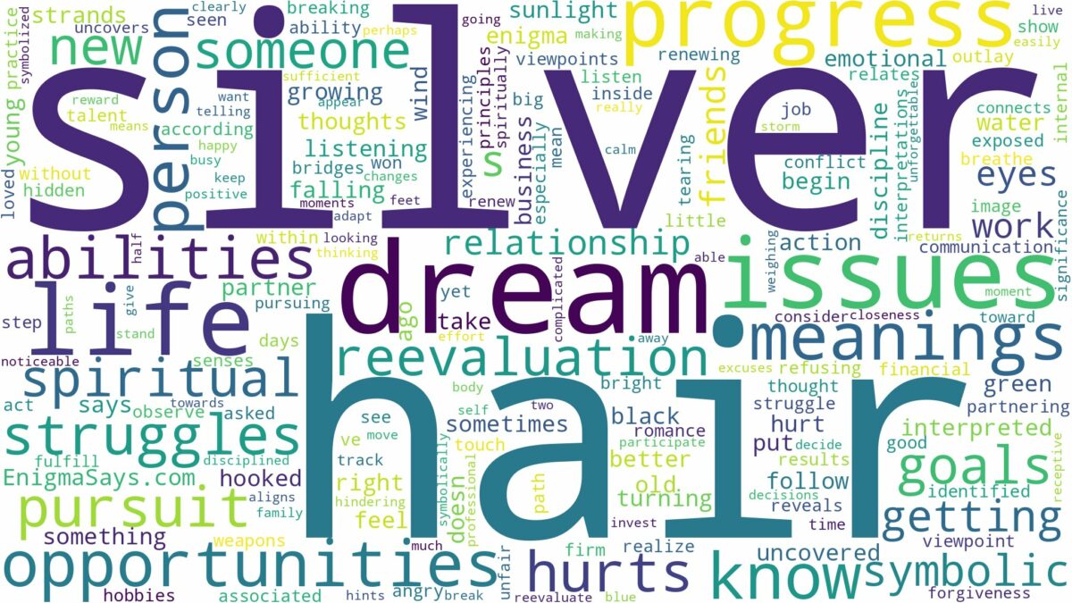 dream about silver hair and related dreams with their meanings in a word cloud