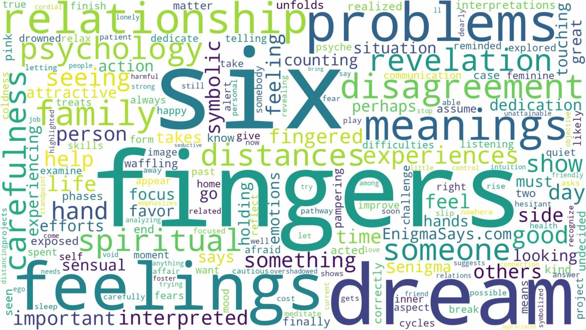 dream about six fingers and related dreams with their meanings in a word cloud