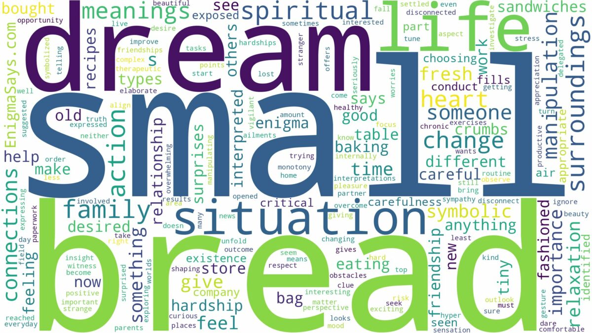 dream about small bread and related dreams with their meanings in a word cloud