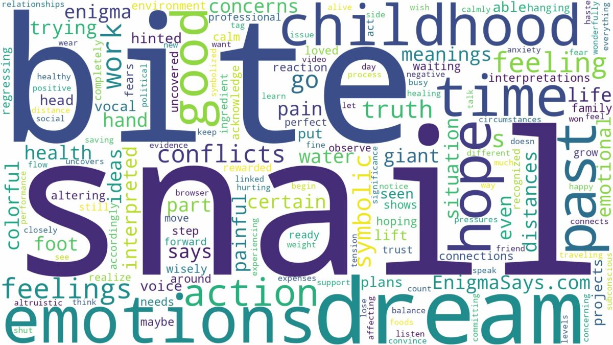 dream about snail bite and related dreams with their meanings in a word cloud