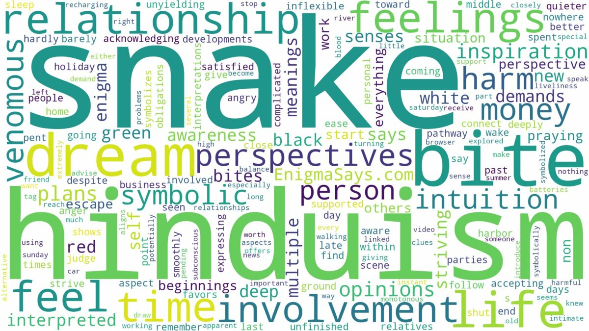 dream about snake bite in hinduism and related dreams with their meanings in a word cloud