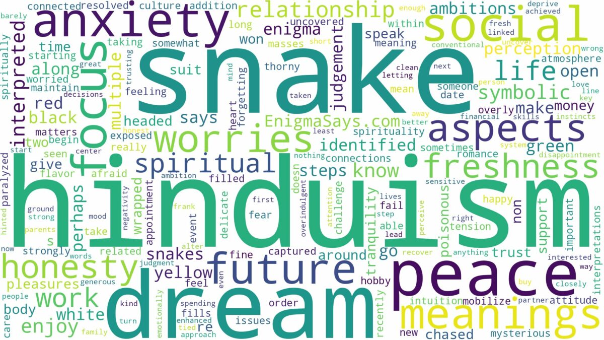 dream about snake hinduism and related dreams with their meanings in a word cloud