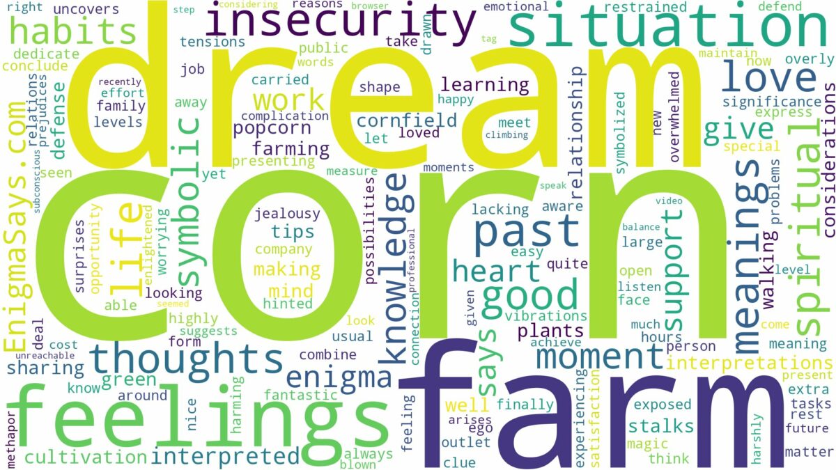 dream about farm corn and related dreams with their meanings in a word cloud