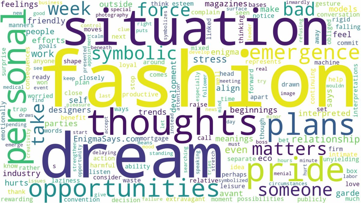 dream about fashion and related dreams with their meanings in a word cloud