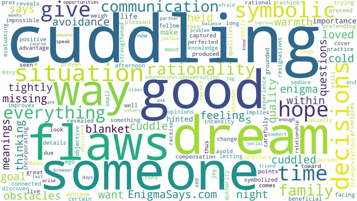 dreaming of someone cuddling you and related dreams with their meanings in a word cloud