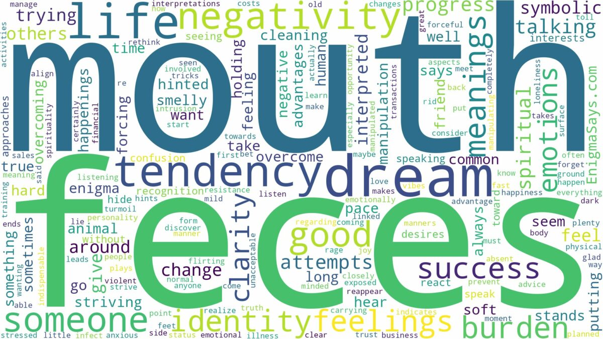 dreams about feces in mouth and related dreams with their meanings in a word cloud