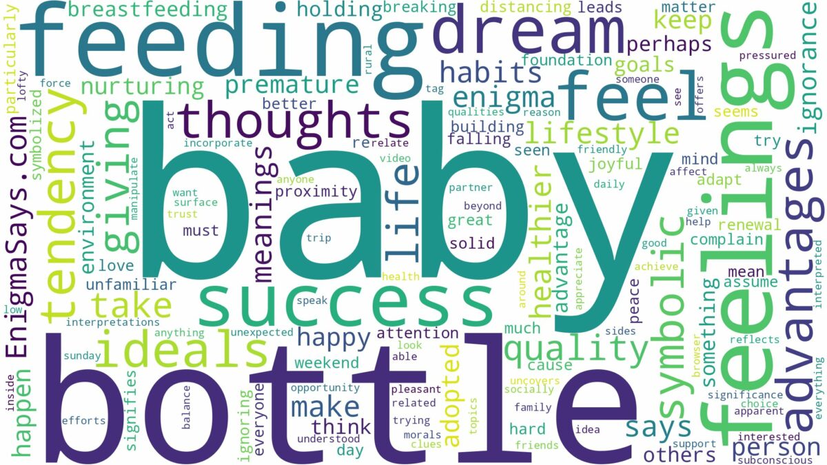 dreaming of feeding a baby a bottle and related dreams with their meanings in a word cloud