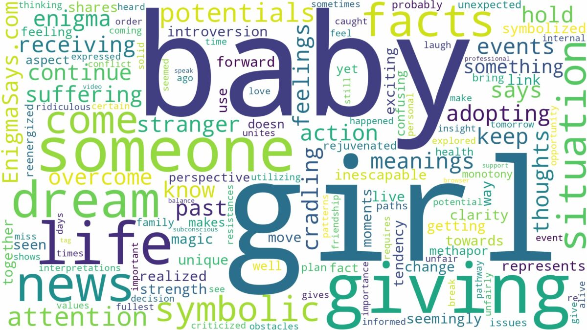 dreaming about someone giving you a baby girl and related dreams with their meanings in a word cloud