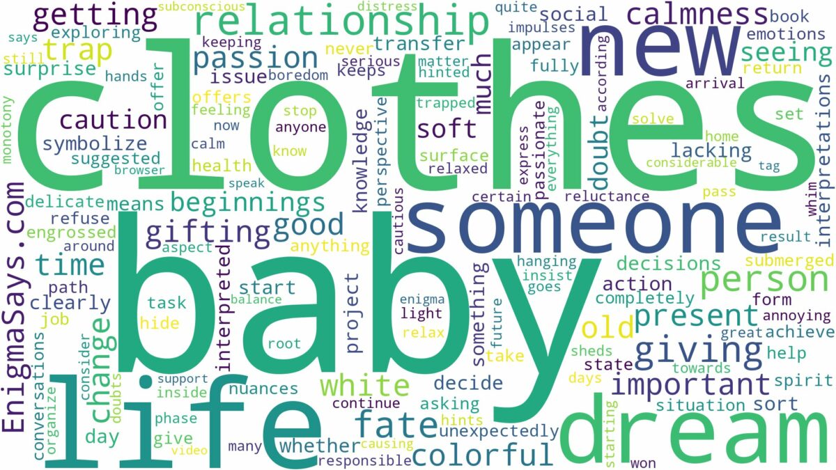 dreaming about someone giving you baby clothes and related dreams with their meanings in a word cloud