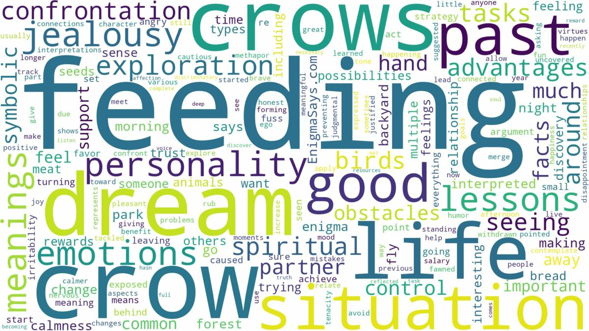 dream of feeding crows and related dreams with their meanings in a word cloud