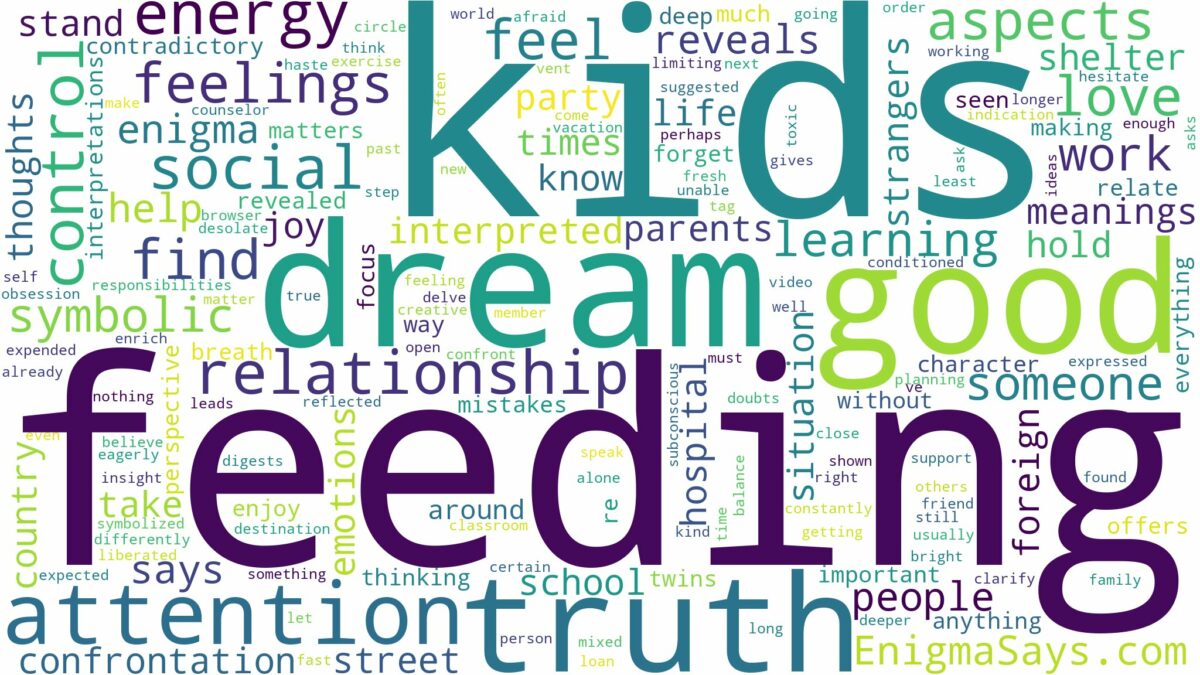 dream of feeding kids and related dreams with their meanings in a word cloud