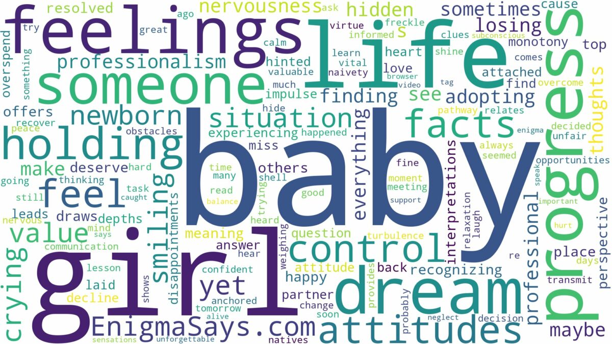 dreaming about someone holding a baby girl and related dreams with their meanings in a word cloud