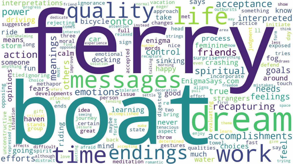 dream about ferry boat and related dreams with their meanings in a word cloud