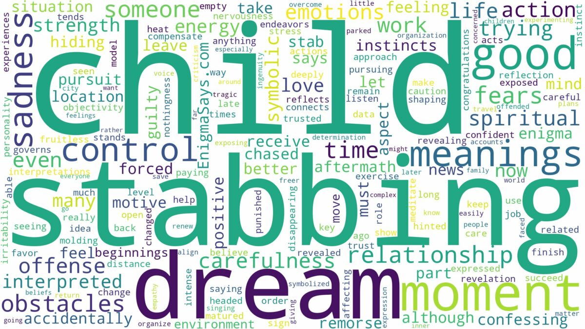 dream of stabbing a child and related dreams with their meanings in a word cloud