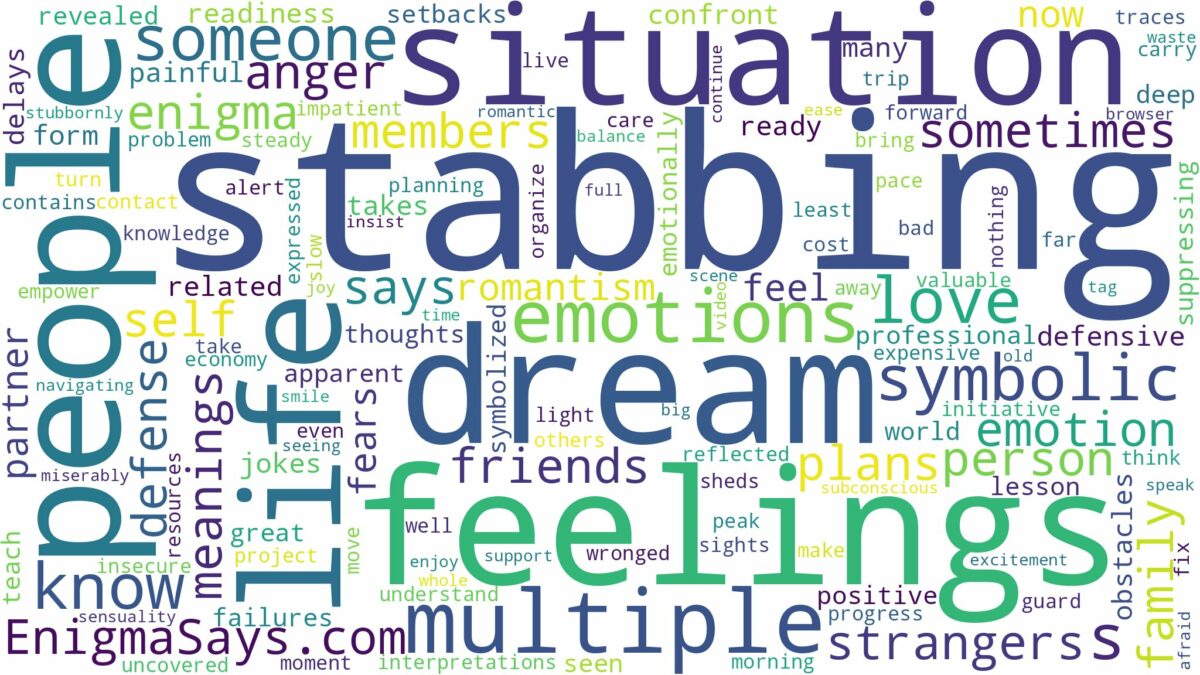 dreaming of stabbing multiple people and related dreams with their meanings in a word cloud