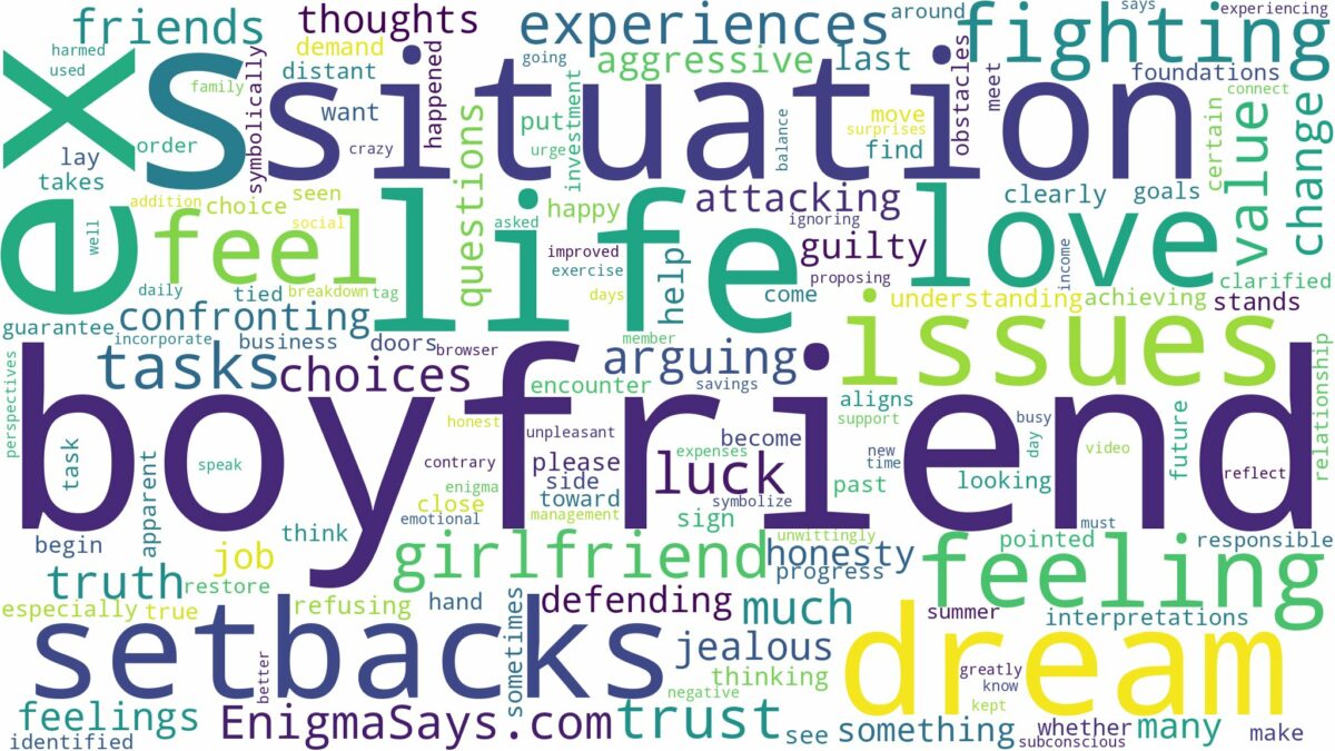 dreaming of fighting your boyfriend's ex girlfriend and related dreams with their meanings in a word cloud