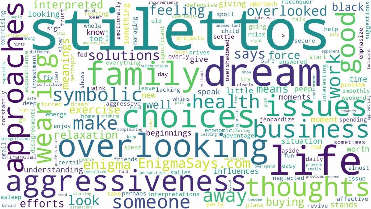 dreams about stilettos and related dreams with their meanings in a word cloud