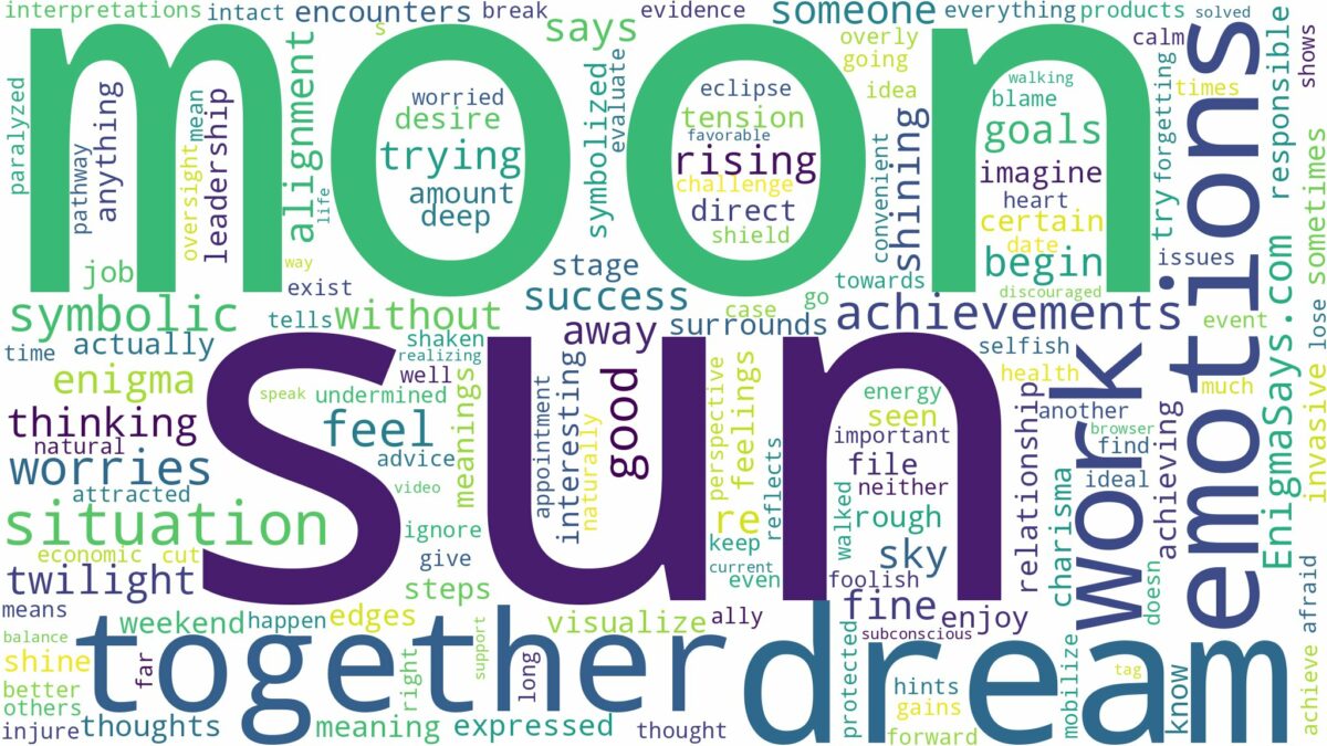 dream about sun and moon together and related dreams with their meanings in a word cloud