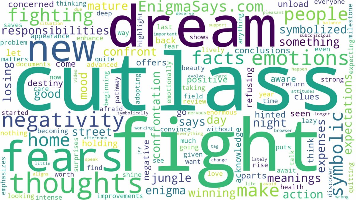 dreaming of fighting with cutlass and related dreams with their meanings in a word cloud