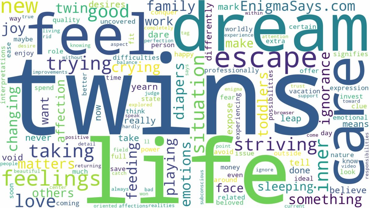 dreaming of taking care of twins and related dreams with their meanings in a word cloud