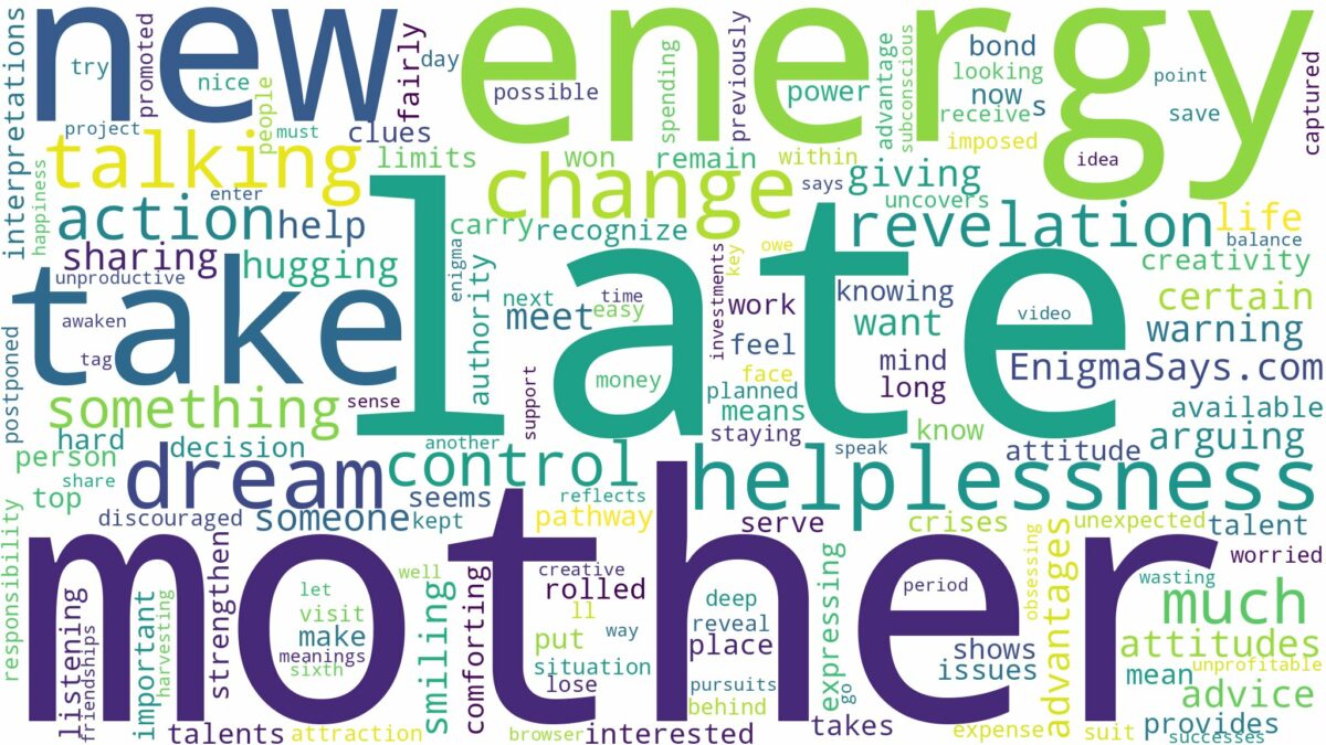 dreaming of talking to your late mother and related dreams with their meanings in a word cloud