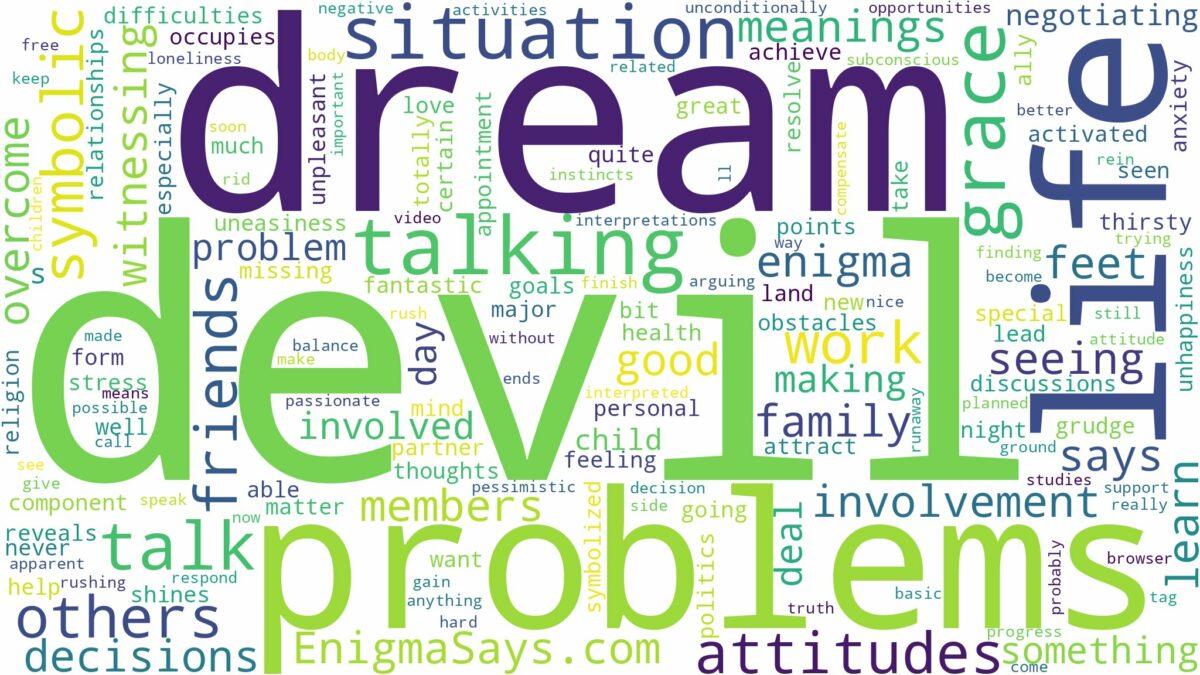 dream of talking to the devil and related dreams with their meanings in a word cloud