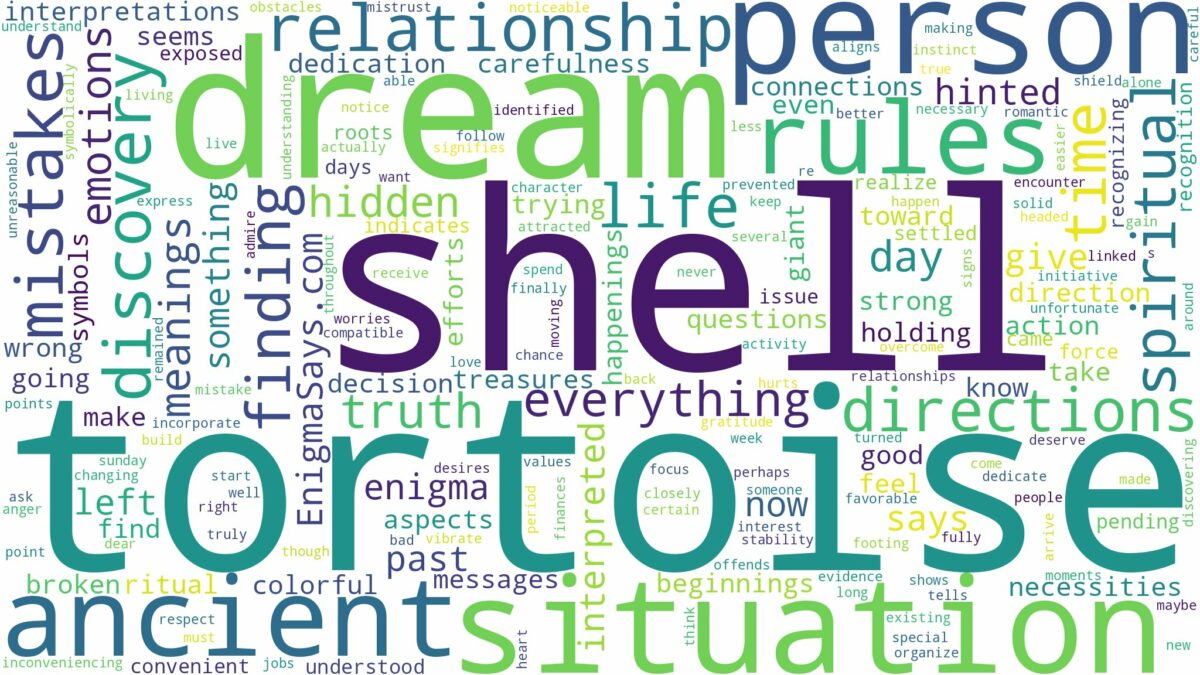 dream about tortoise shell and related dreams with their meanings in a word cloud