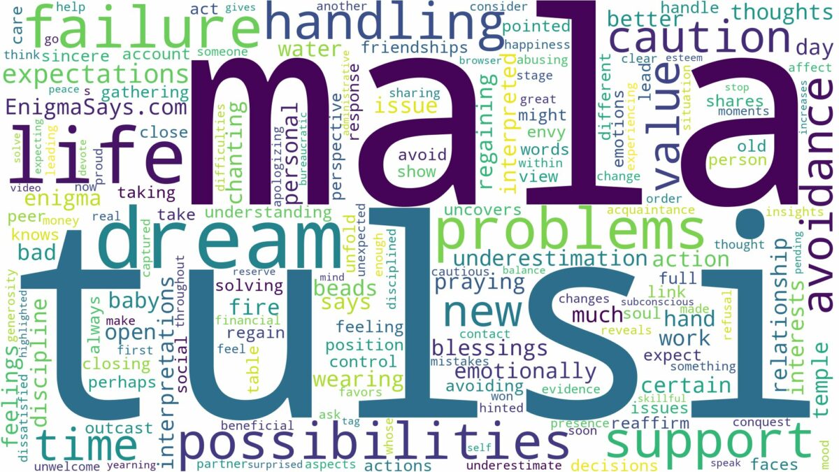 dream about tulsi mala and related dreams with their meanings in a word cloud