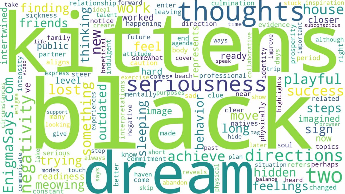 dream about two black kittens and related dreams with their meanings in a word cloud